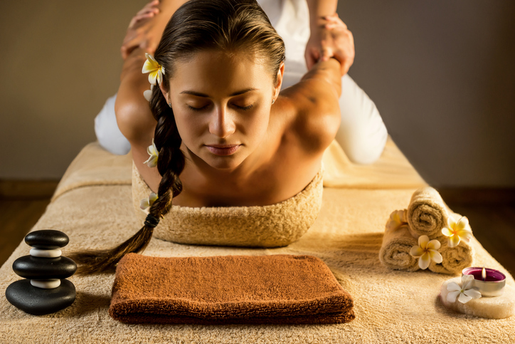person receiving thai massage